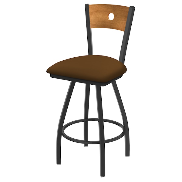 36" Swivel Counter Stool, Bronze Finish, Med Back, Canter Thatch Seat